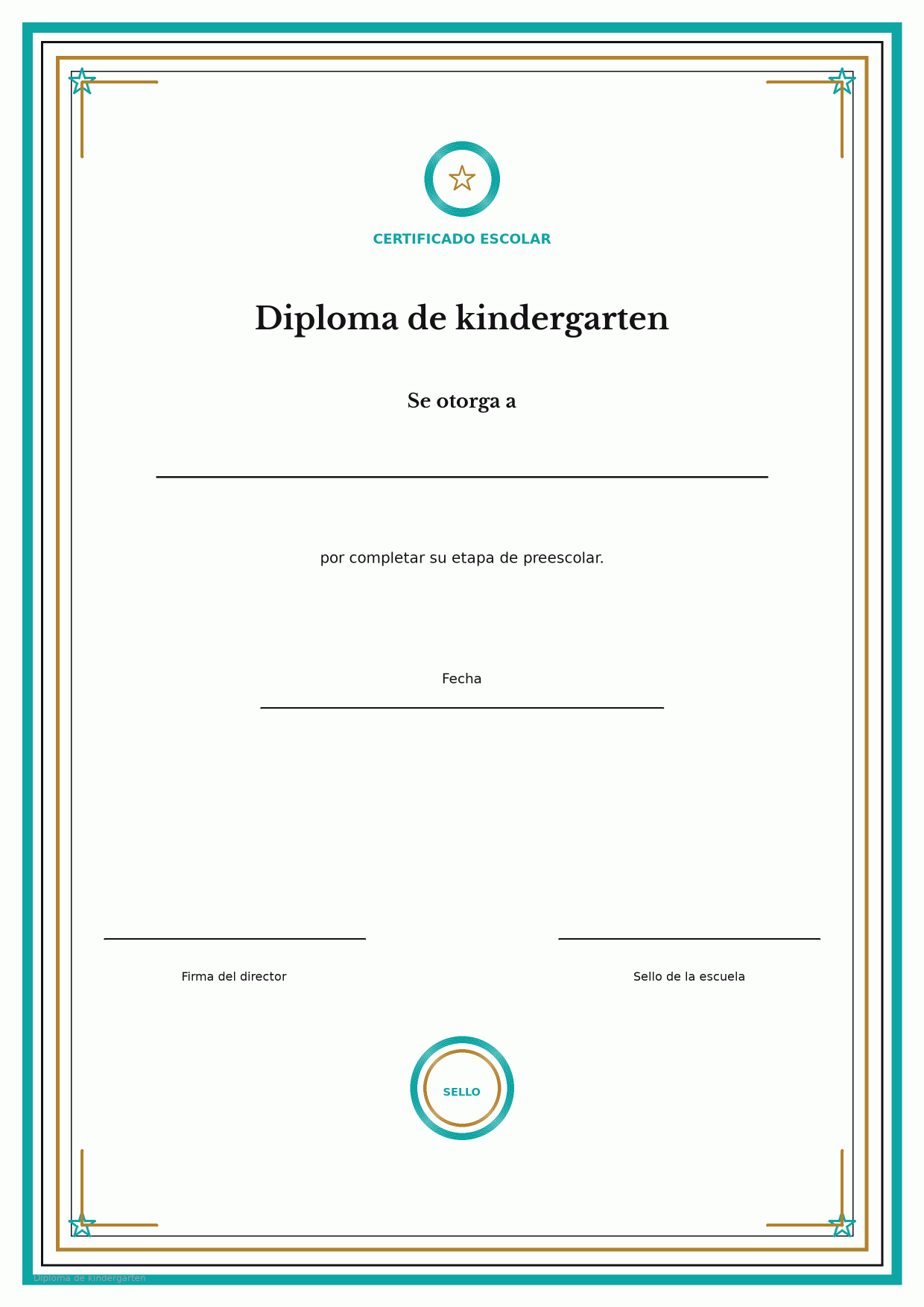 Diploma de kindergarten