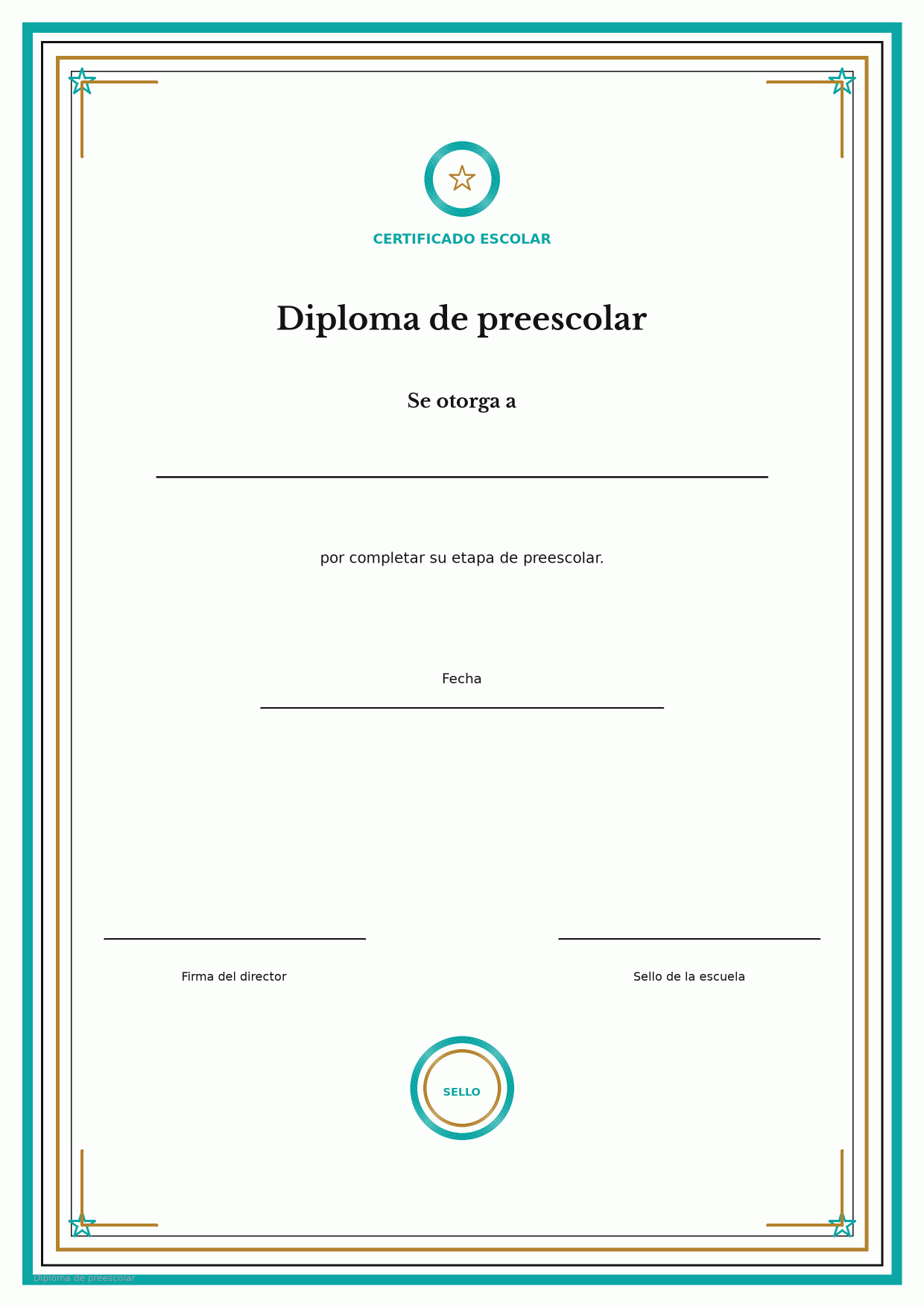 Diploma de preescolar