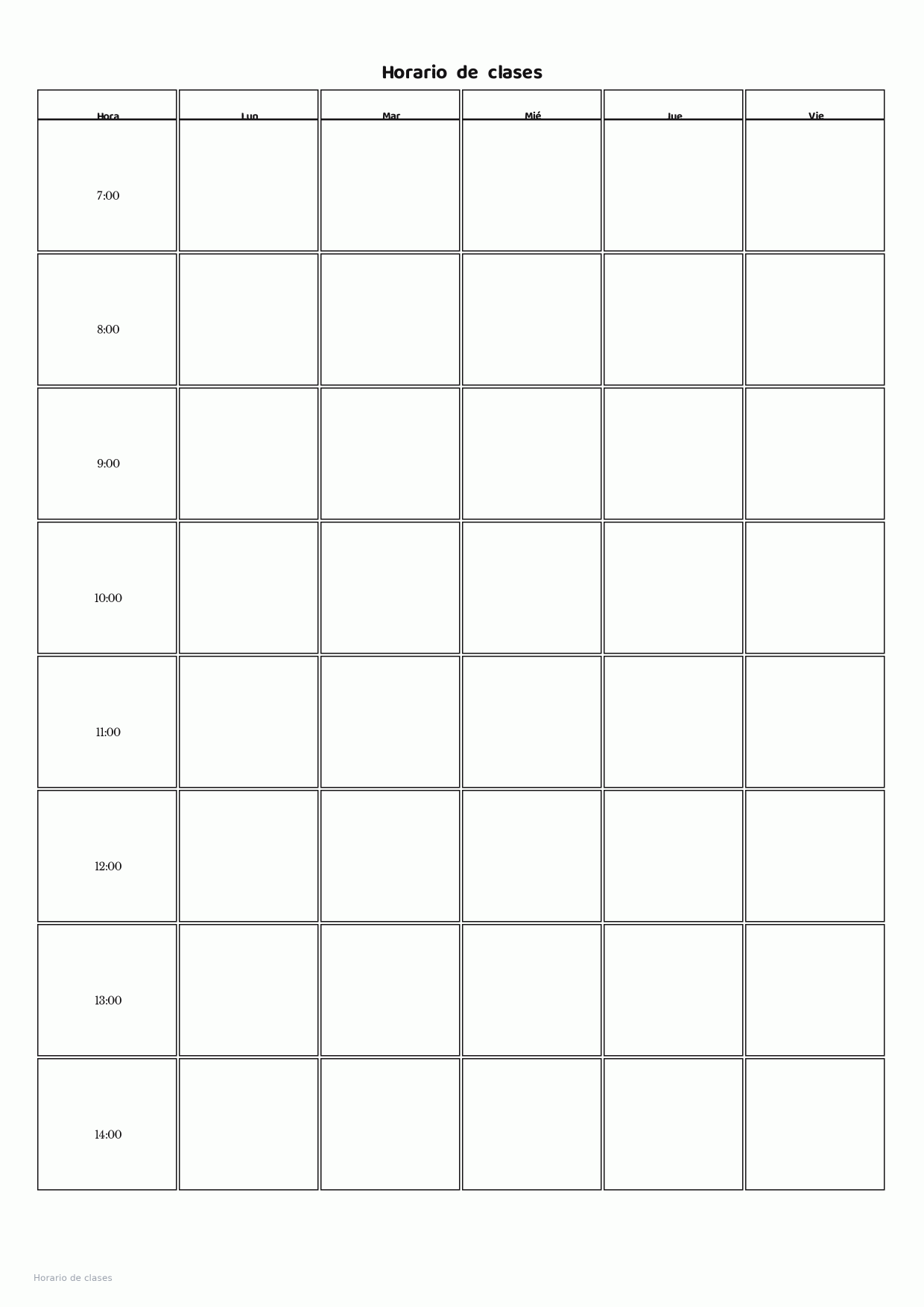 Horario de clases