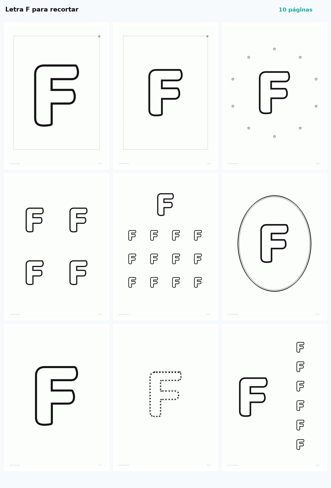 Letra F para recortar