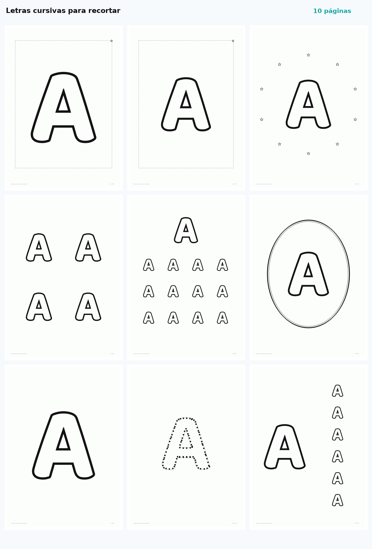Letras cursivas para recortar