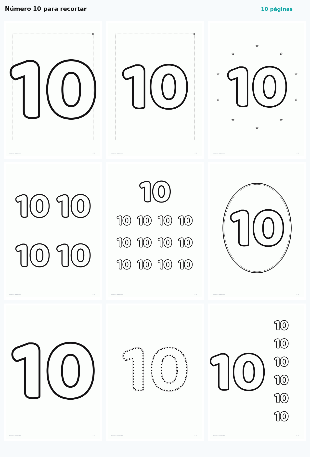Número 10 para recortar