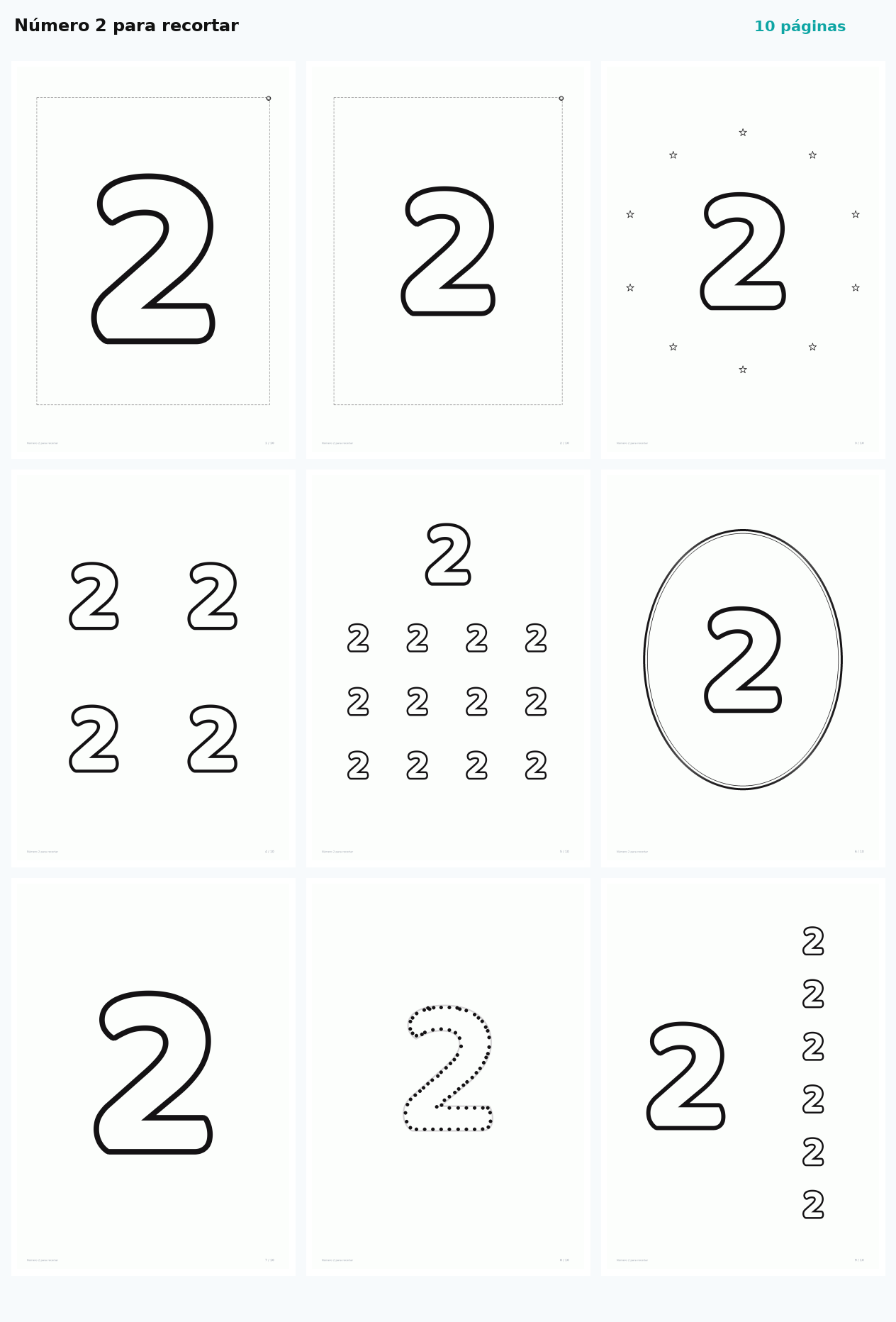 Número 2 para recortar