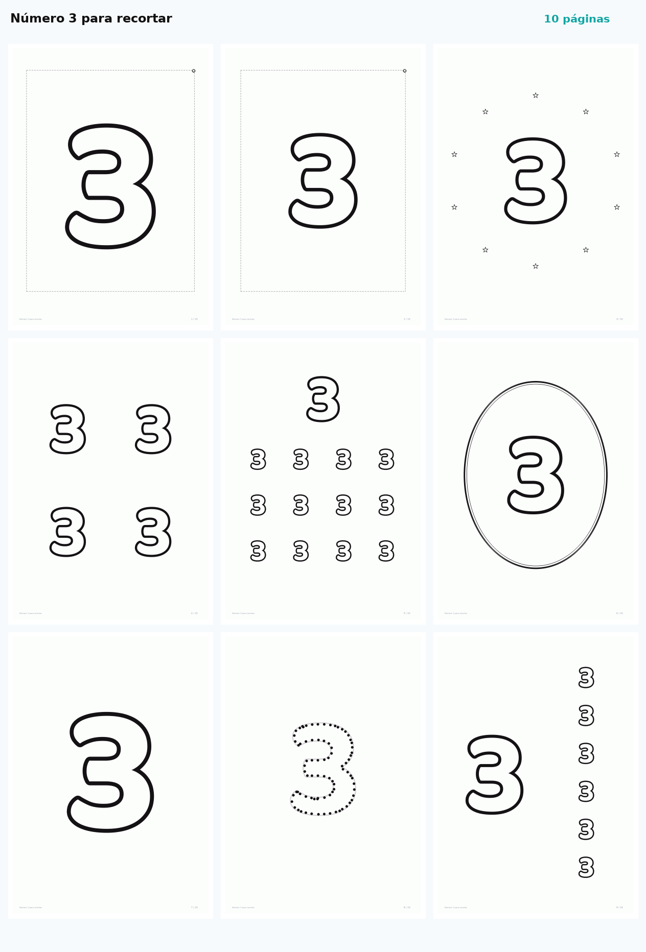 Número 3 para recortar