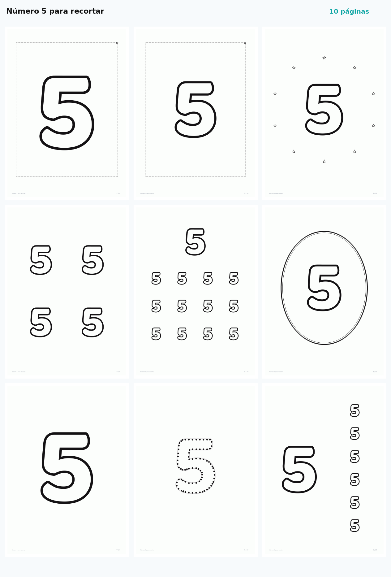 Número 5 para recortar
