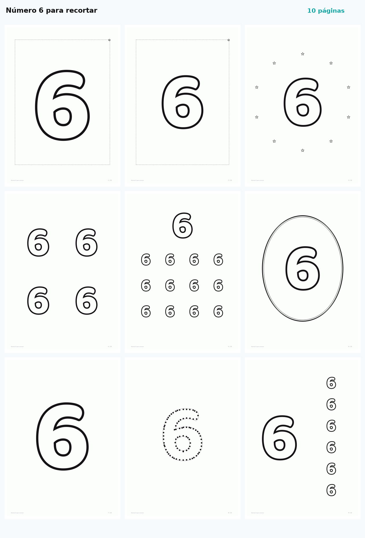Número 6 para recortar