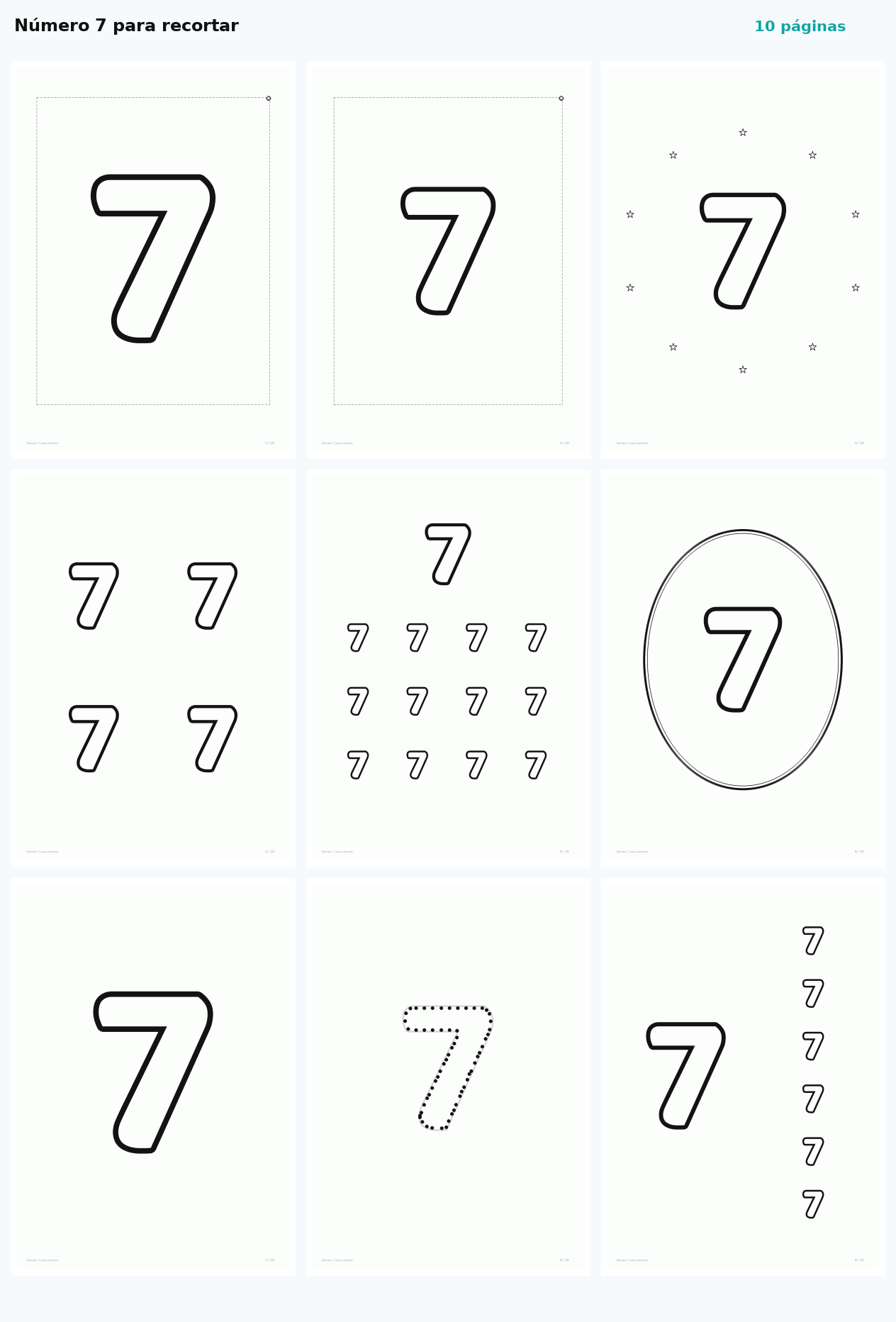 Número 7 para recortar